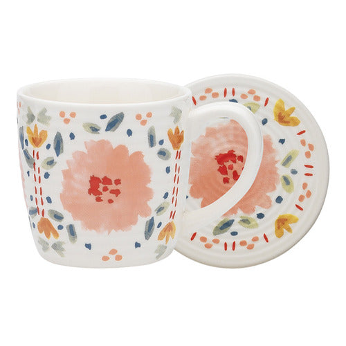 EC63306 Eclogy Mug&Coster 300ml Pech 24c