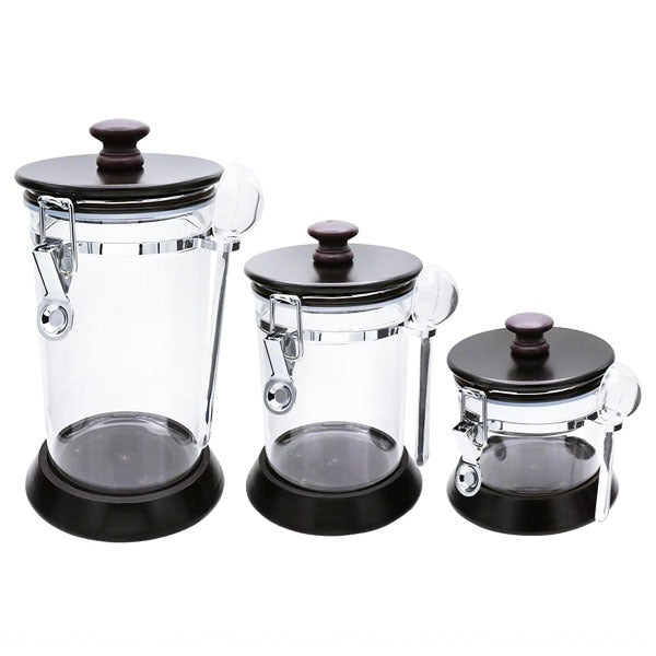 AC40023 3Pcs Canister Set Drk Wood 8c