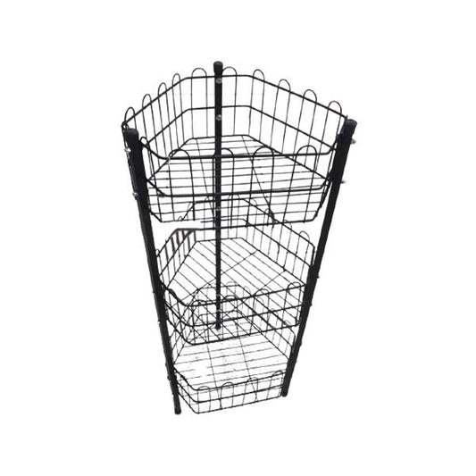 BA-8814 Diamond Vegetable basket Black 3 Layer
