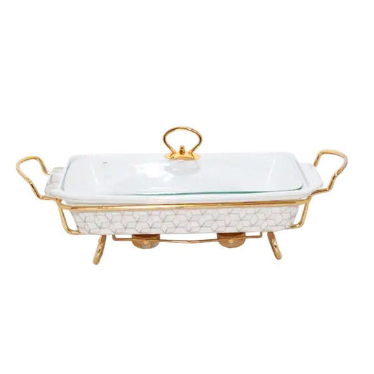 BR0147 14.5" RECT.CASSEROLE WITH 4c