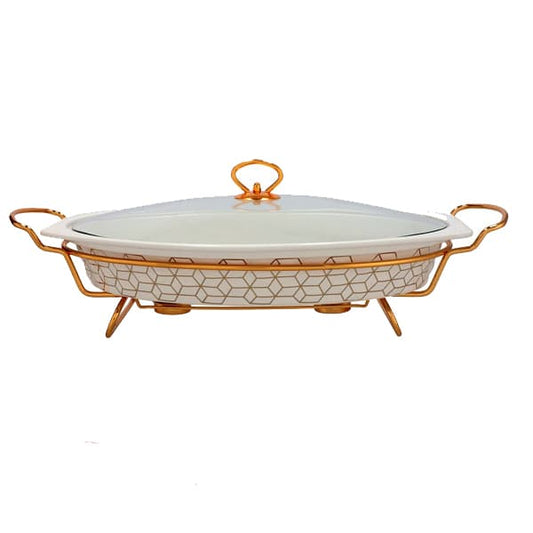 BR0149 15" OVAL CASSEROLE WITH CAN 4c