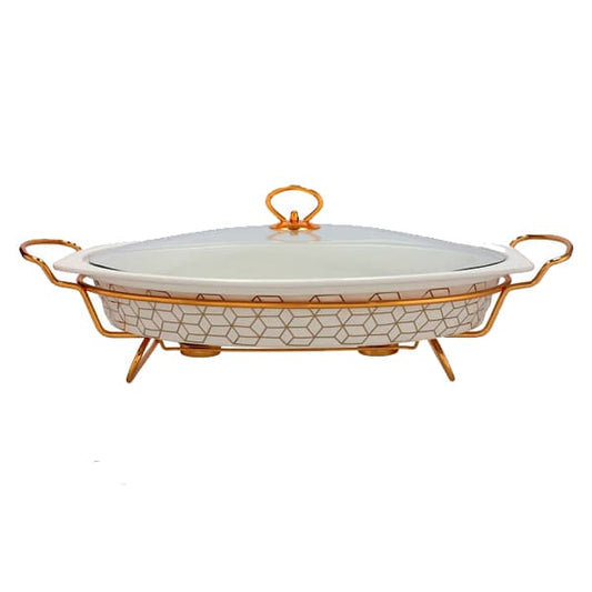 BR0150 17" OVAL CASSEROLE WITH CAND 4c