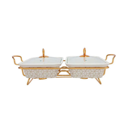 BR0151 13" TWIN RECT. CASSEROLE 4c