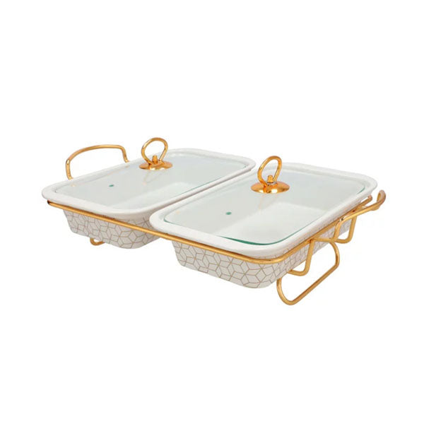 BR0151 13" TWIN RECT. CASSEROLE 4c
