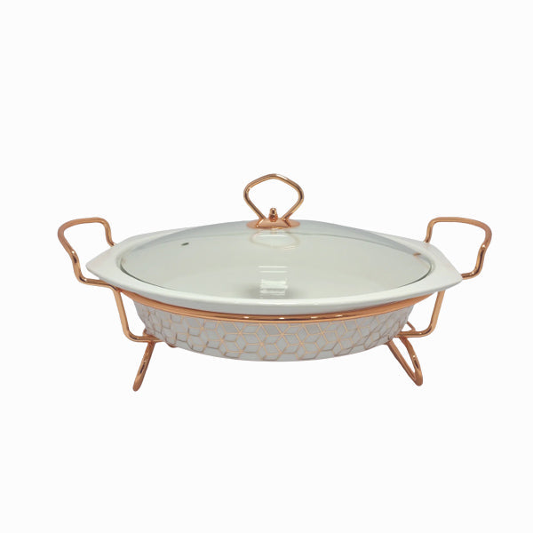 BR0153 12" ROUND CASSEROLE WITH 4c