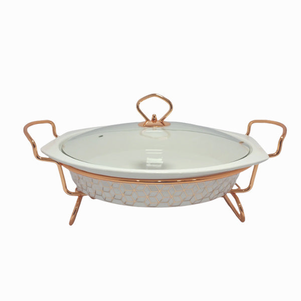 BR0154 14.5" ROUND CASSEROLE WITH 4c