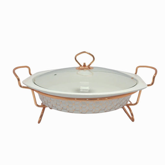 BR0154 14.5" ROUND CASSEROLE WITH 4c