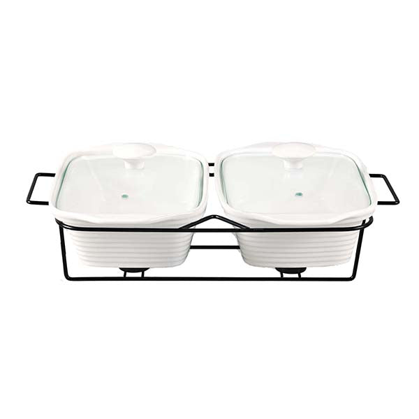 BR0175 Rect-Twin Casserole+Candle 4c