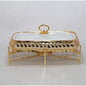 BR0260 12"RECT. Dish + CANDLE STAND 4c