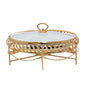 BR0264 12"OVAL Dish + CANDLE STAND 4c