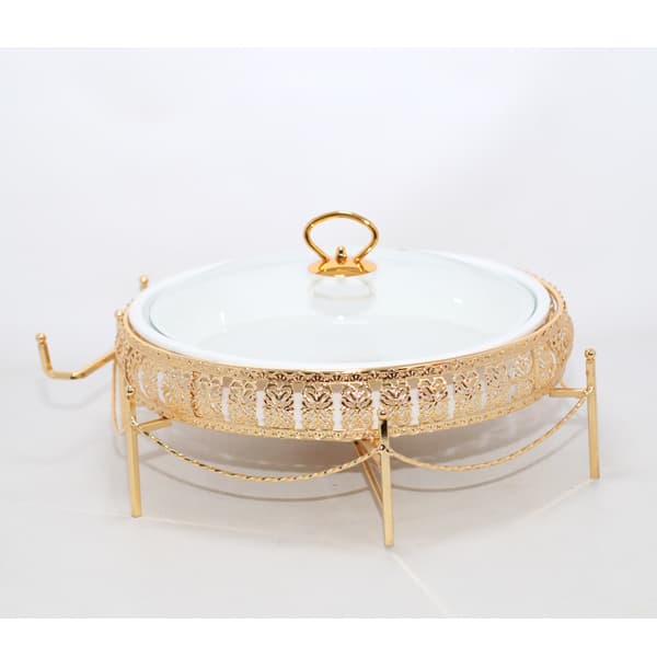BR0269 12"ROUND Dish + CANDLE STAND 4c