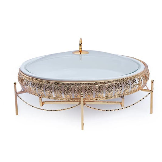 BR0270 14"ROUND Dish + CANDLE STAND 2c