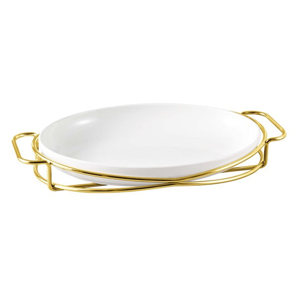 BR16013 G14" OVAL PLATE WITH STAND 6c