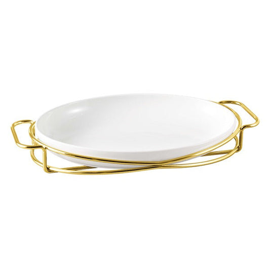 BR16012 G12" OVAL PLATE WITH STAND 6c