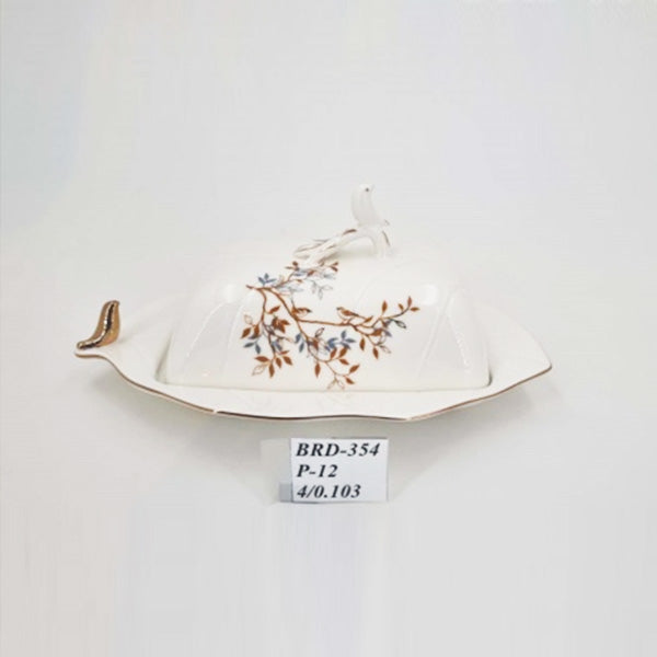 BRD354 B-Leaves Butter Dish ANGELA 12c