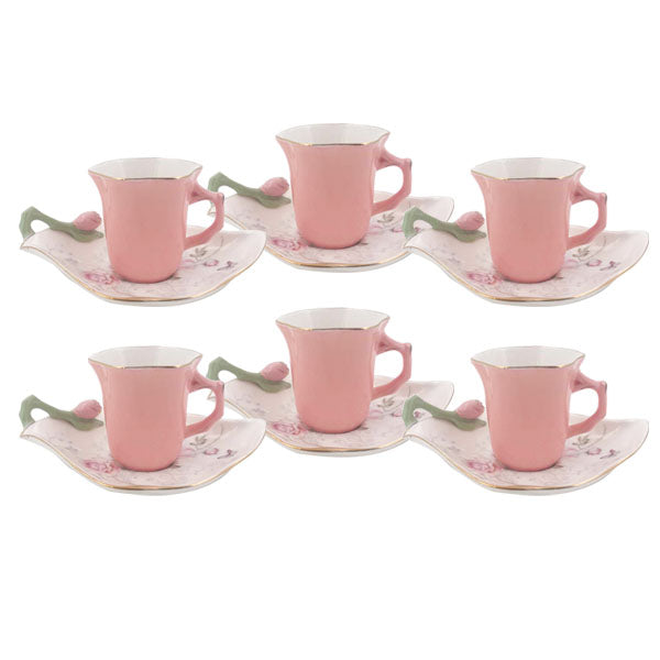 BRD49 6Pcs Cup +Saucer Set ANGELA 6c