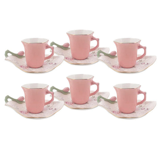 BRD49 6Pcs Cup +Saucer Set ANGELA 6c