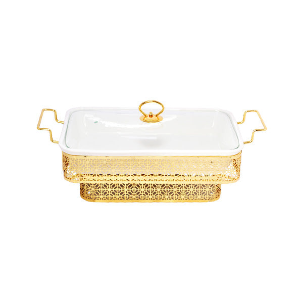 BR04021 12"RECT DISH W-STAND G 4c
