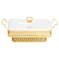BR04023 15"RECT DISH W-STAND G 4c