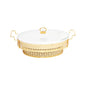 BR04024 12"OVAL DISH W-STAND G 4c