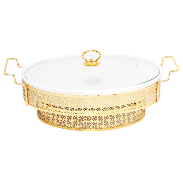BR04026 16"OVAL DISH W-STAND G 4c
