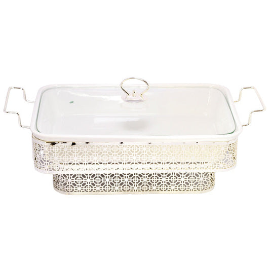 BR05023 15"RECT DISH W-STAND S 4c