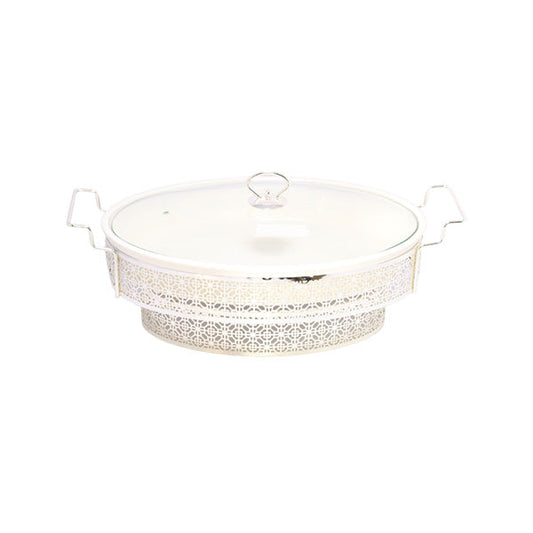 BR05024 12"OVAL DISH W-STAND S 4c