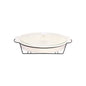 BR11001 12" OVAL DISH CANDLE BLACK STAND