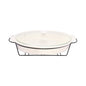 BR11002 15" OVAL DISH CANDLE BLACK STAND