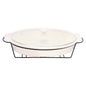 BR11003 17" OVAL DISH CANDLE BLACK STAND