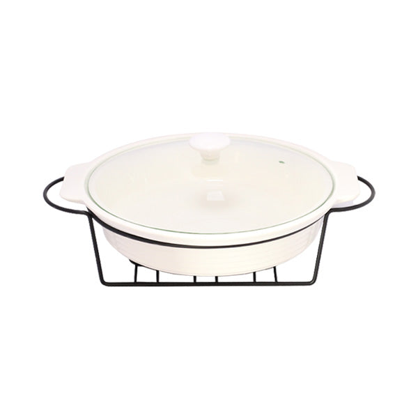 BR11004 10" ROUNDDISH CANDLE BLACK STAND