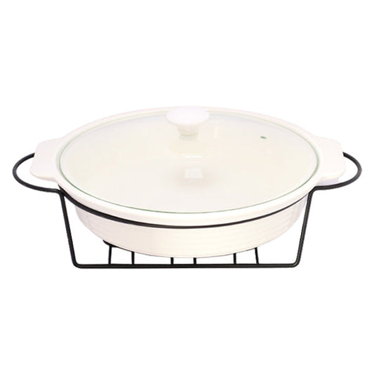 BR11005 12" ROUNDDISH CANDLE BLACK STAND