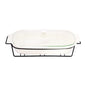 BR11007 14" RECTDISH CANDLE BLACK STAND