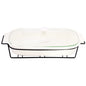 BR11008 16" RECTDISH CANDLE BLACK STAND