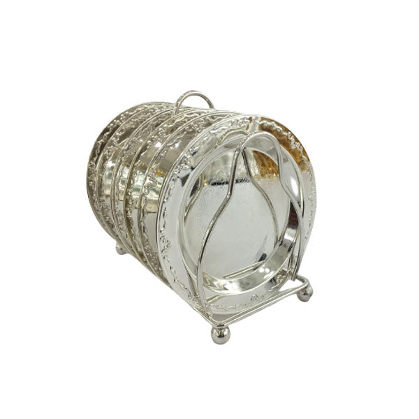 CD5441 6Pcs Coaster Silver 24c