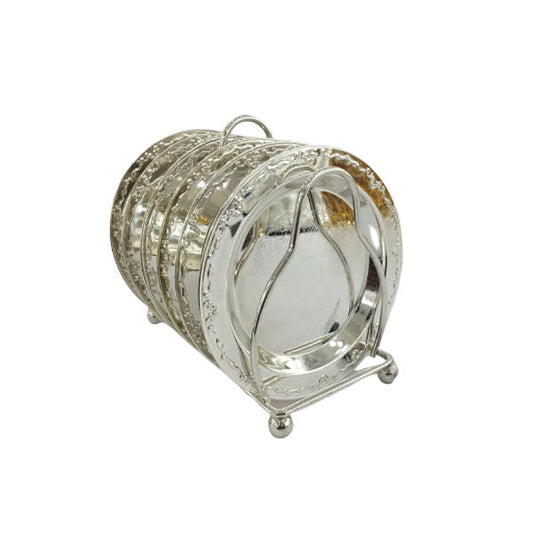 CD5441 6Pcs Coaster Silver 24c