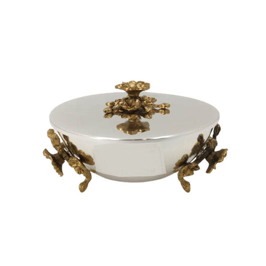 CD6127 Silver Bowl+Lid ORCHID 24c