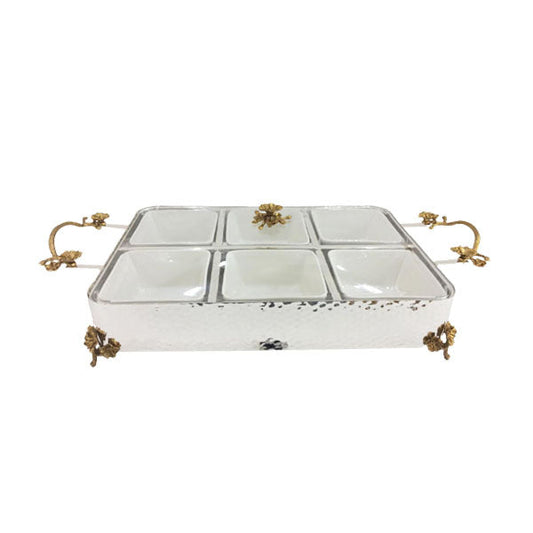 CD6197 6Part Sq Condiment Set (S) ORCHID