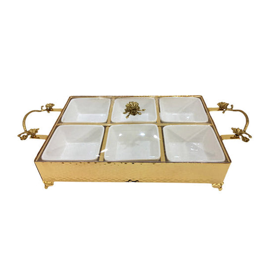 CD6198 6Part Sq Condiment Set (G) ORCHID