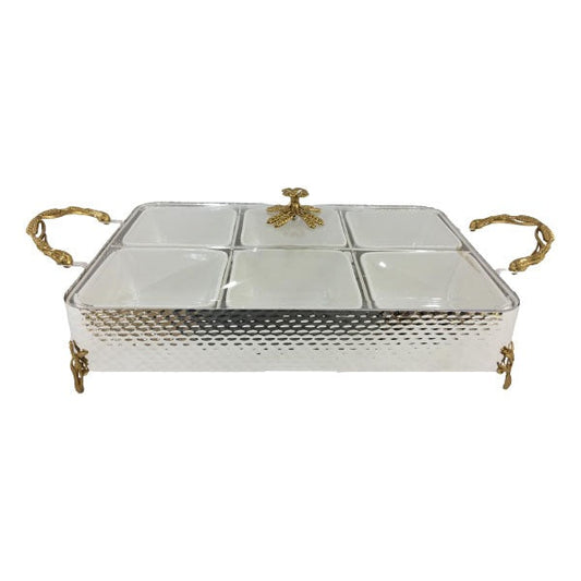 CD6613 6x1 Ser Dish (G+S) ORCHID 4c