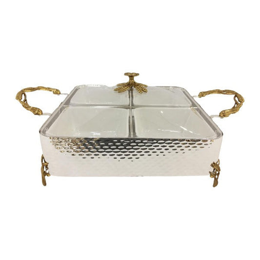 CD6616 4x1 Ser Dish Sq (G+S) ORCHID 4c