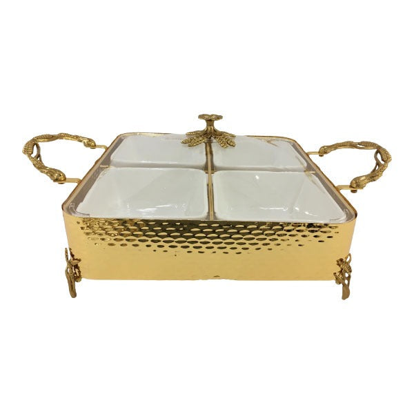 CD6617 4x1 Ser Dish Sq (G)  ORCHID 4cs