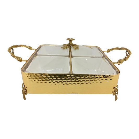CD6617 4x1 Ser Dish Sq (G)  ORCHID 4cs