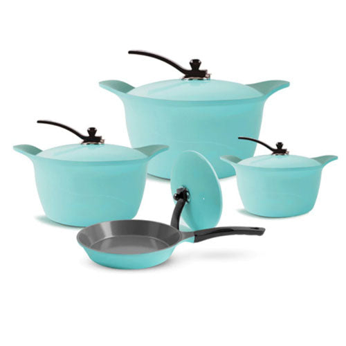 CO162-2395 8PCS GRANITE COOK SET GREEN