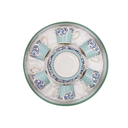 DIP02 6Pcs Cup Saucer Set BlueC ANGELA 8