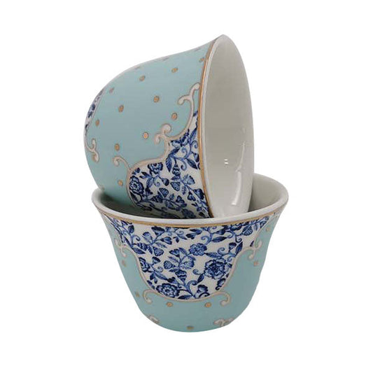 DIP10 Blue Floral Kehwa Piyali Set 12 Piece
