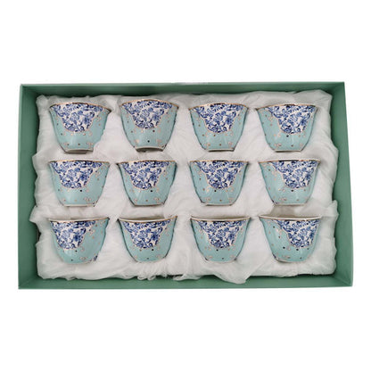 DIP10 Blue Floral Kehwa Piyali Set 12 Piece