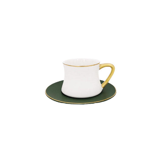 DIP67 6Cup Saucer Green+White ANGELA 8c