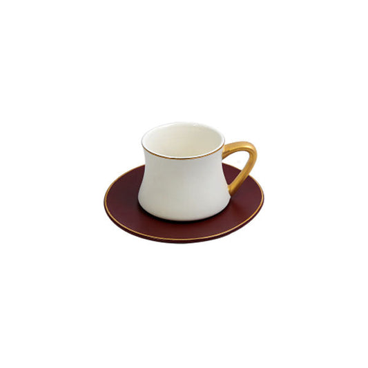 DIP68 6Cup Saucer Maroon+White ANGELA 8c