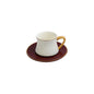 DIP68 6Cup Saucer Maroon+White ANGELA 8c